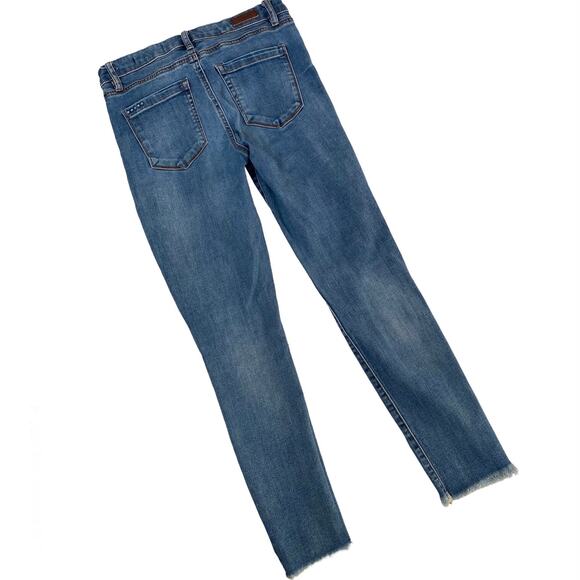 BlankNYC Frayed Hem Jeans Crop Skinny Raw Distressed Denim Size 26 06t-1699LT - Picture 11 of 13